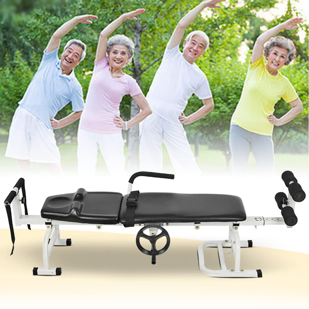57-83 Inch Back Stretcher & Cervical Spine Traction Device - Adjustable Lumbar Support, Neck Decompression & Massage for Pain Relief - Home & Office Use for Adults & Teenagers - Perfect for Post-Work Recovery, Desk Job Comfort & Chronic Back Pain Management