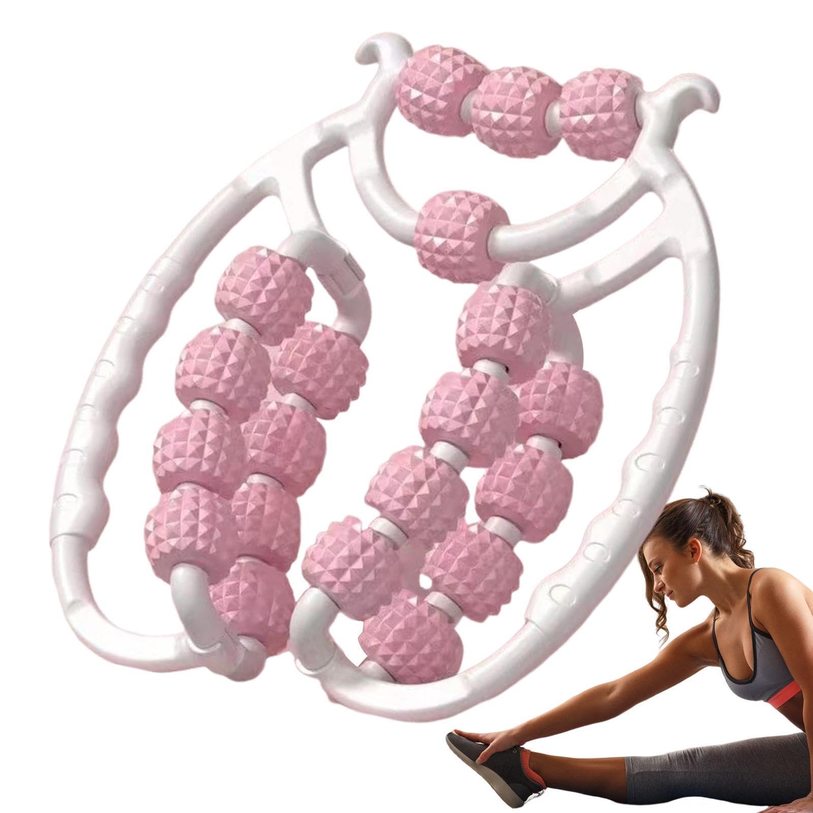 Adjustable Leg Massager with 15 Wheels & 360° Rotation - Non-Slip Calf Massager for Muscle Relaxation in Legs, Neck, Hands & Arms - Perfect for Indoor Sports, Yoga & Post-Workout Recovery