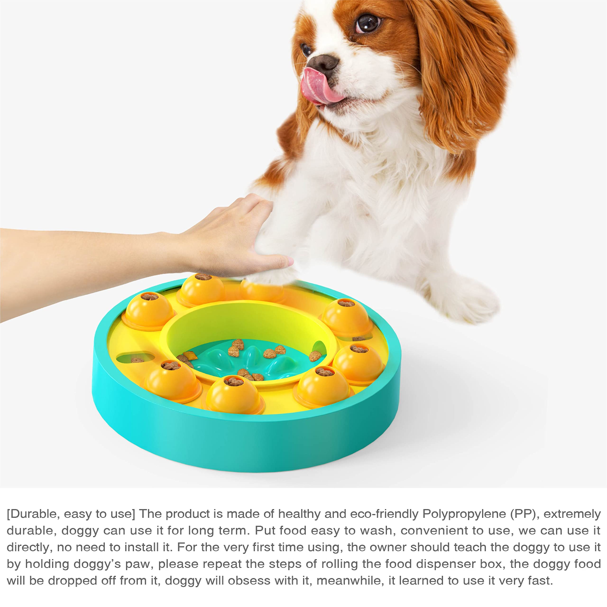 Interactive Dog Puzzle Toy for Smart Dogs - Slow Feeder & Treat Dispenser, Mental Stimulation & Boredom Relief - Turquoise - Perfect for Training, Enrichment & Mealtime Fun
