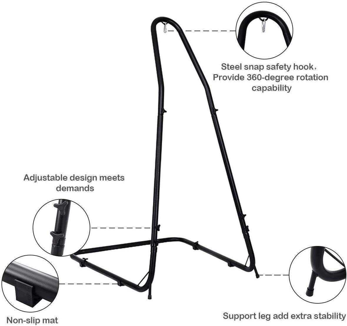 **FANTASK Heavy Duty Adjustable Steel Hammock Stand - 75