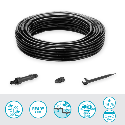 Gardena Micro Drip Irrigation Hedge/Bush Set (25 m) - Water Saving Garden Irrigation System for Shrubs, Bushes & Hedges - Perfect for Home Gardens & Landscaping