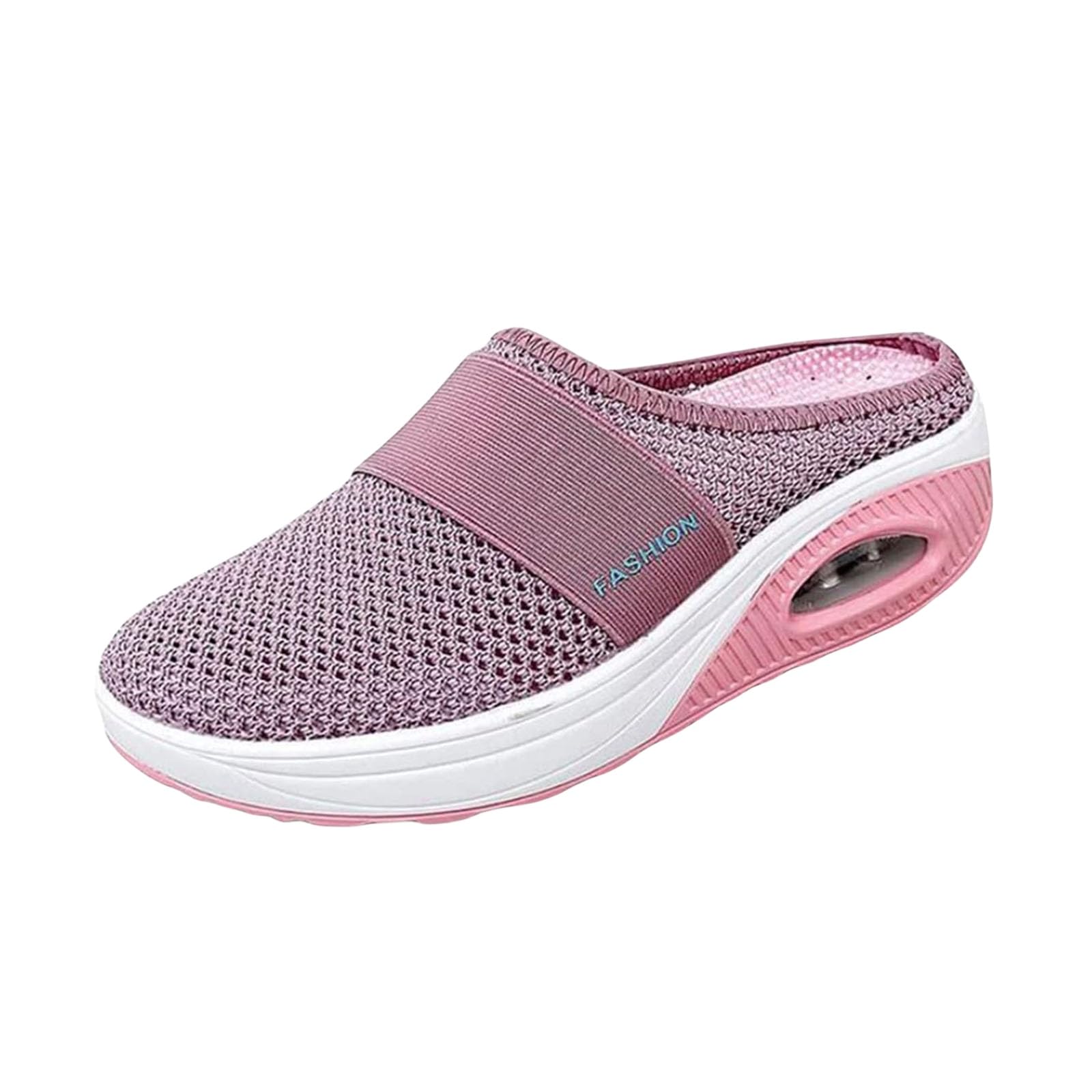 Women's Lightweight Breathable Mesh Mule Slippers - Orthopedic Arch Support Platform Shoes with Air Cushion for Summer Walking, Diabetic Comfort & Backless Slip-On Convenience | Perfect for Indoor/Outdoor Use, Errands, Travel & Relaxation
