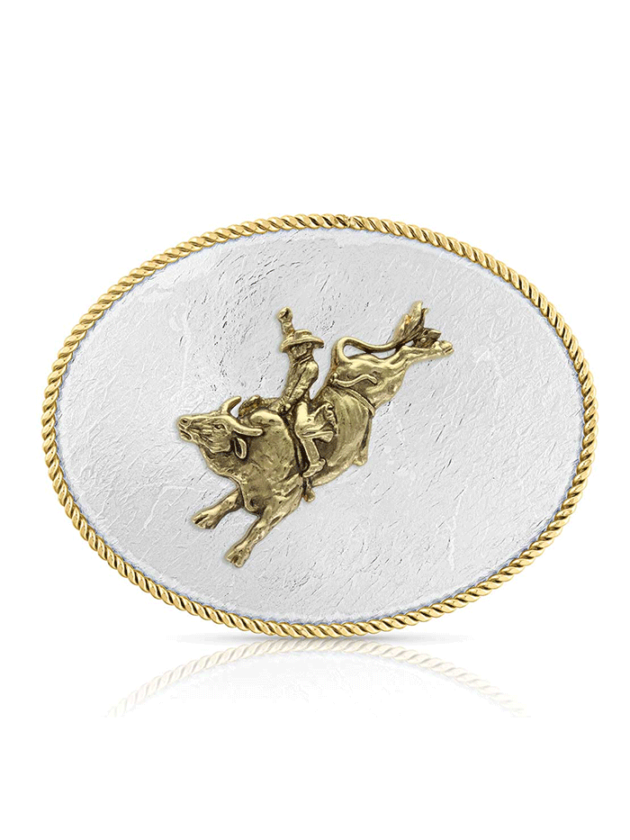 Montana Silversmiths G6128 528 Bull Rider Buckle - Genuine Silver Western Belt Buckle for Cowboy Rodeo & Bull Riding Enthusiasts - Perfect for Rodeo Events, Western Fashion & Gift Giving