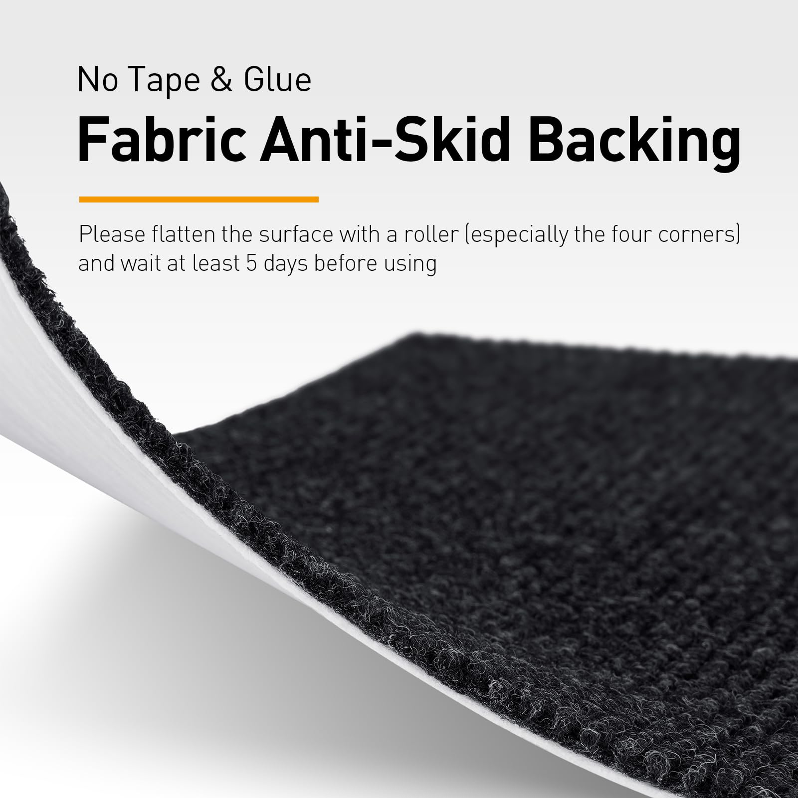 Non-Slip 12x12 Inch Soft Padded Carpet Tiles with Attached Padding - 15-Piece Washable Floor Tiles for Bedroom, Kitchen, Garage | Commercial-Grade Black Carpet Squares for Home & Office Flooring
