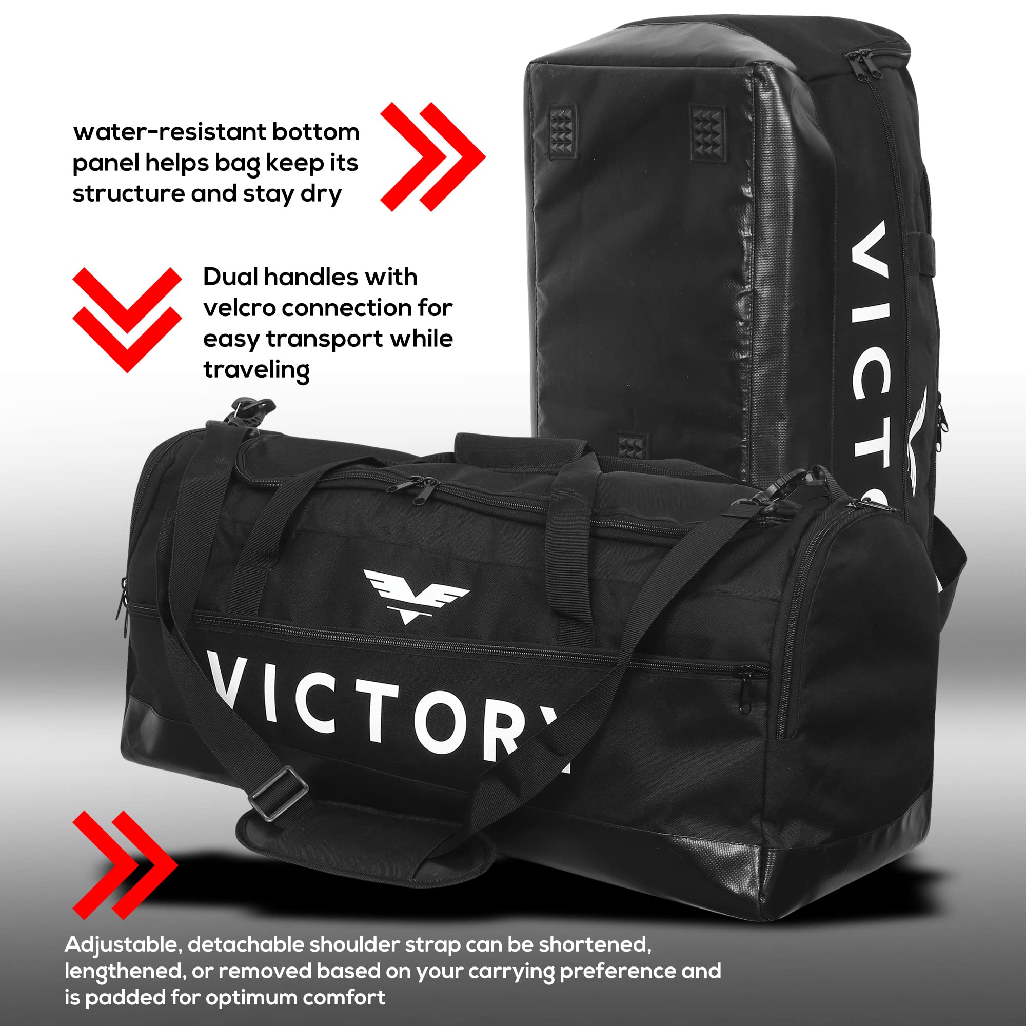 Large Breathable Duffle Bag for MMA, Boxing, Gym & Sports - Perfect for Training, Travel & Storage (Black)