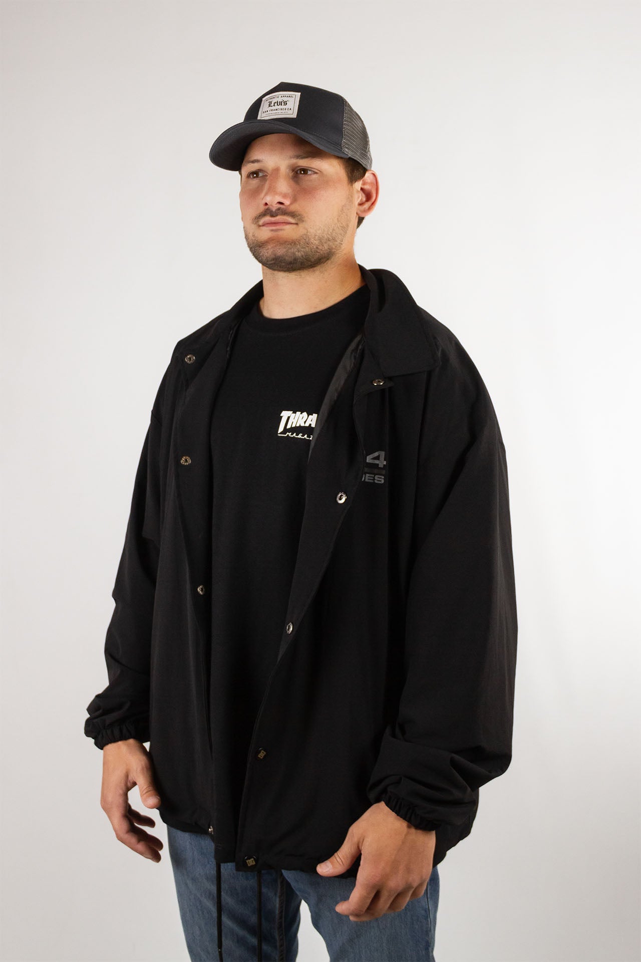 DC Static 94 Windbreaker Jacket - Black | Lightweight Water-Resistant Men's Outdoor Jacket for Running, Hiking & Casual Wear