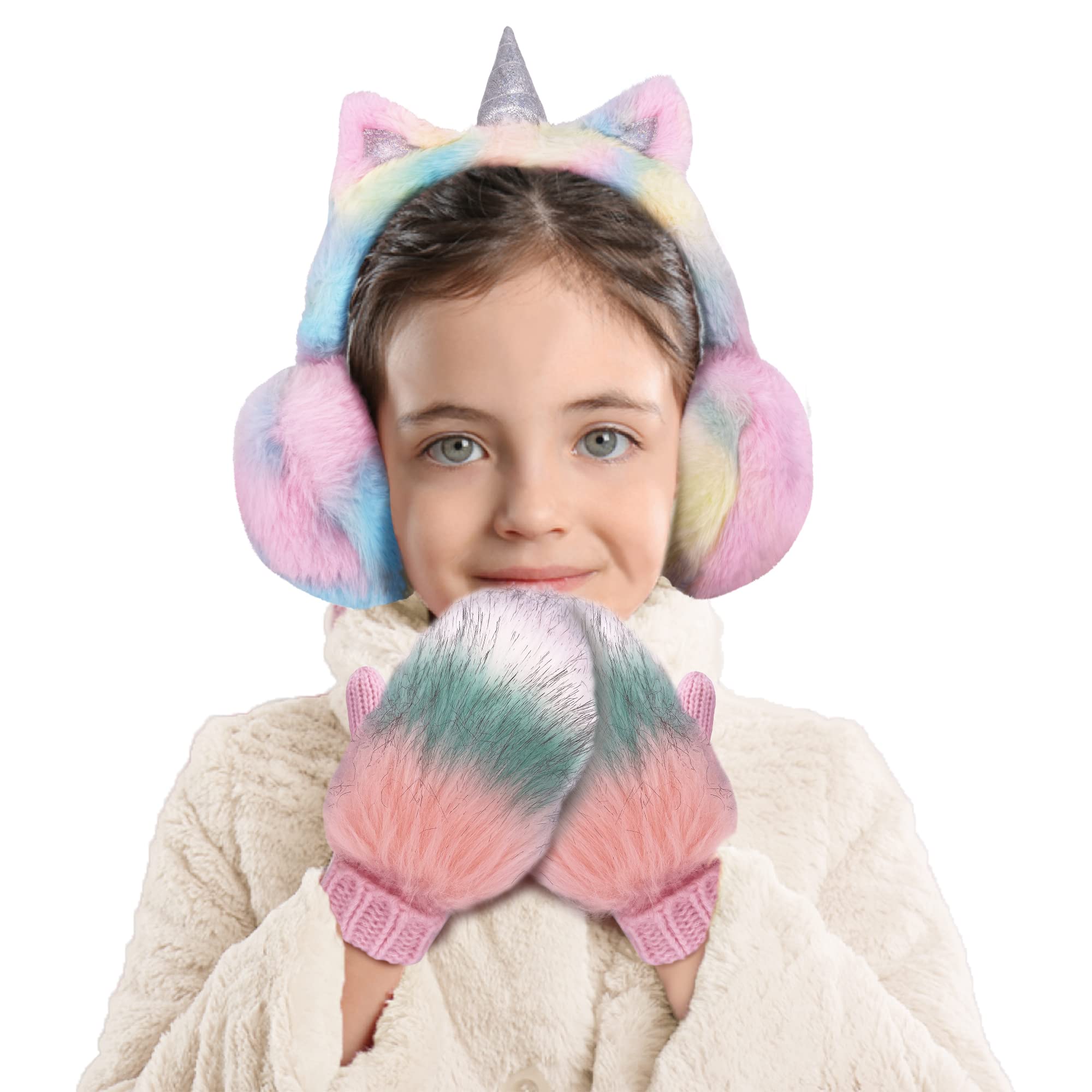 Sparkly Sequin Ear Muffs for Girls - Plush Winter Ear Warmers with Flip Design | Cozy Kids' Accessory for Cold Weather, Outdoor Play & School