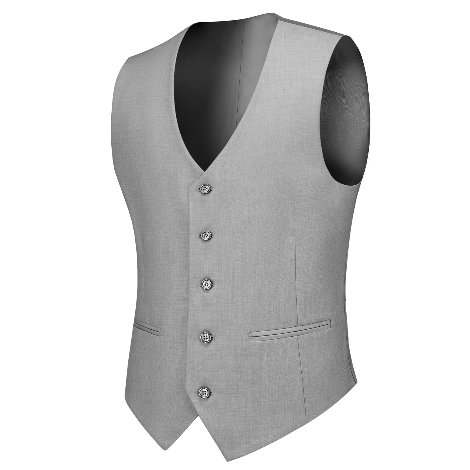 Cooper & Nelson Men's Slim Fit 3-Piece Suit Set - One Button Solid Jacket, Vest & Pants with Tie | Formal Business Attire, Wedding Tuxedo & Special Occasion Outfit
