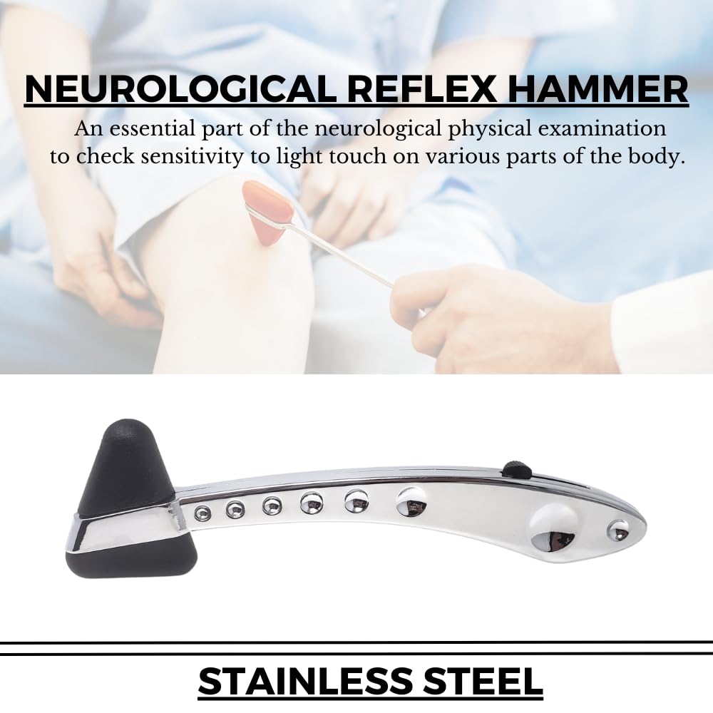 Stainless Steel Neurological Reflex Hammer - Ergonomic Percussion Medical Tool for Doctors, Nurses & EMS Professionals | Ideal for Physical Exams, Neurological Testing & Medical Student Training
