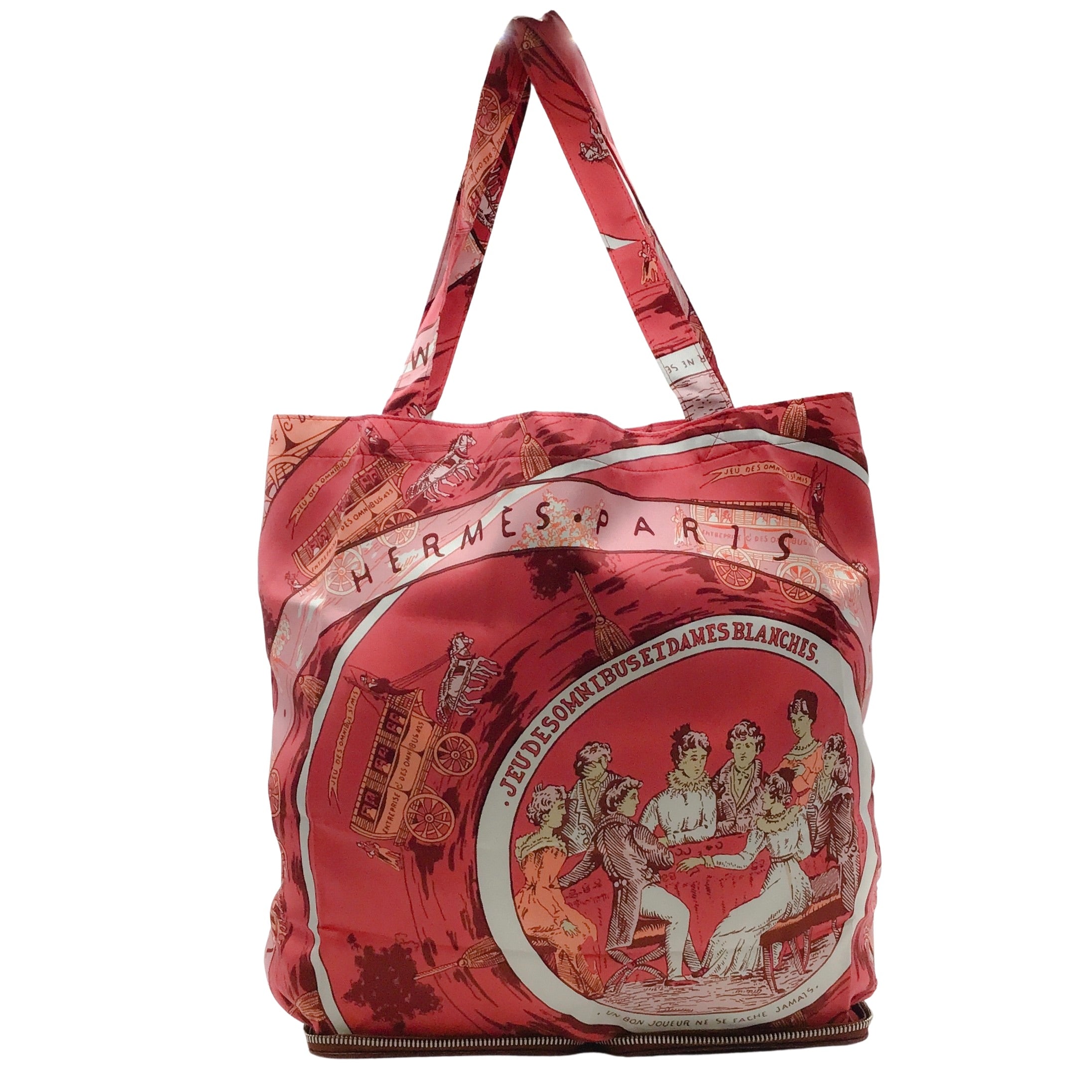 Hermes Pink & Red Silky Pop Folding Tote Bag - Luxury Designer Handbag for Women, Perfect for Travel, Shopping & Everyday Use