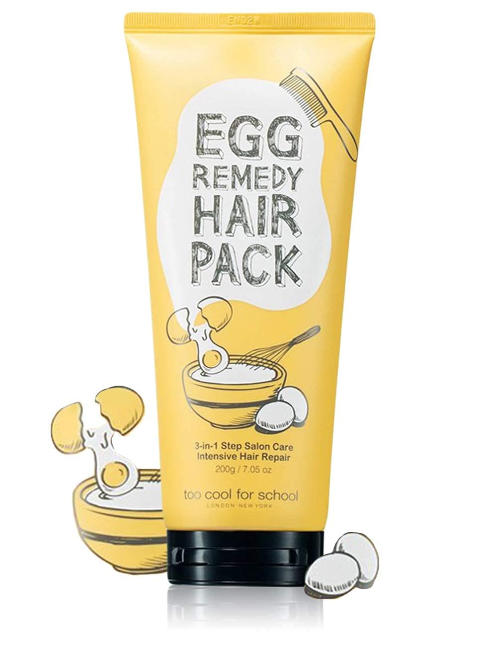 Too Cool For School Egg Remedy Hair Pack - 7.05 oz Deep Conditioning Treatment for Damaged Hair | Repair & Nourish Dry, Frizzy Hair - Perfect for Home Hair Care & Salon-Quality Results