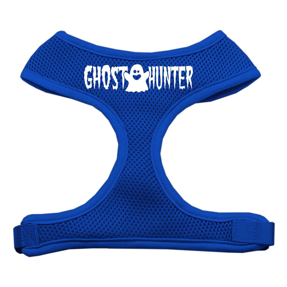 Ghost Hunter Design Soft Mesh Dog Harness - Breathable Adjustable No-Pull Vest for Medium & Large Dogs - Perfect for Walking, Hiking & Outdoor Adventures (Blue)