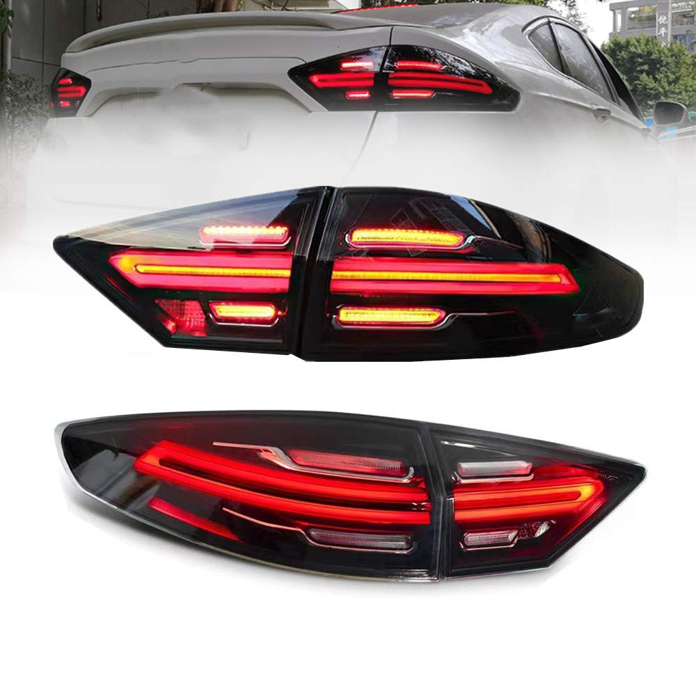 Ingenuity Time LED Tail Lights for Ford Fusion 2013-2016 | Sequential Turn Signals & Startup Animation | Rear Light Assembly | Perfect for Night Driving & Custom Car Upgrades