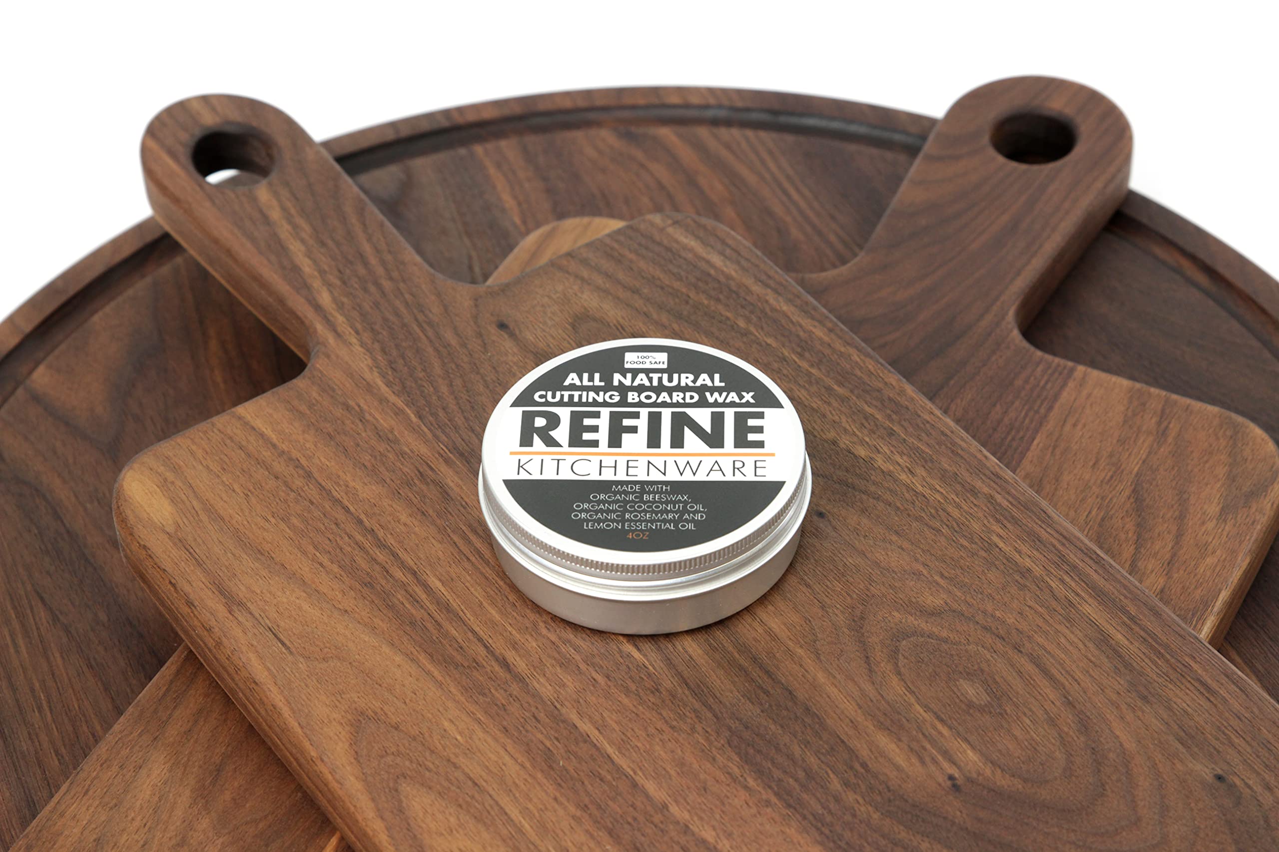 Premium Walnut Wood Cutting Board Set of 3 - Natural Wooden Cheese & Charcuterie Boards with Food-Safe Wax - Perfect for Entertaining, Serving Charcuterie, Cheese Platters & Gourmet Food Presentation