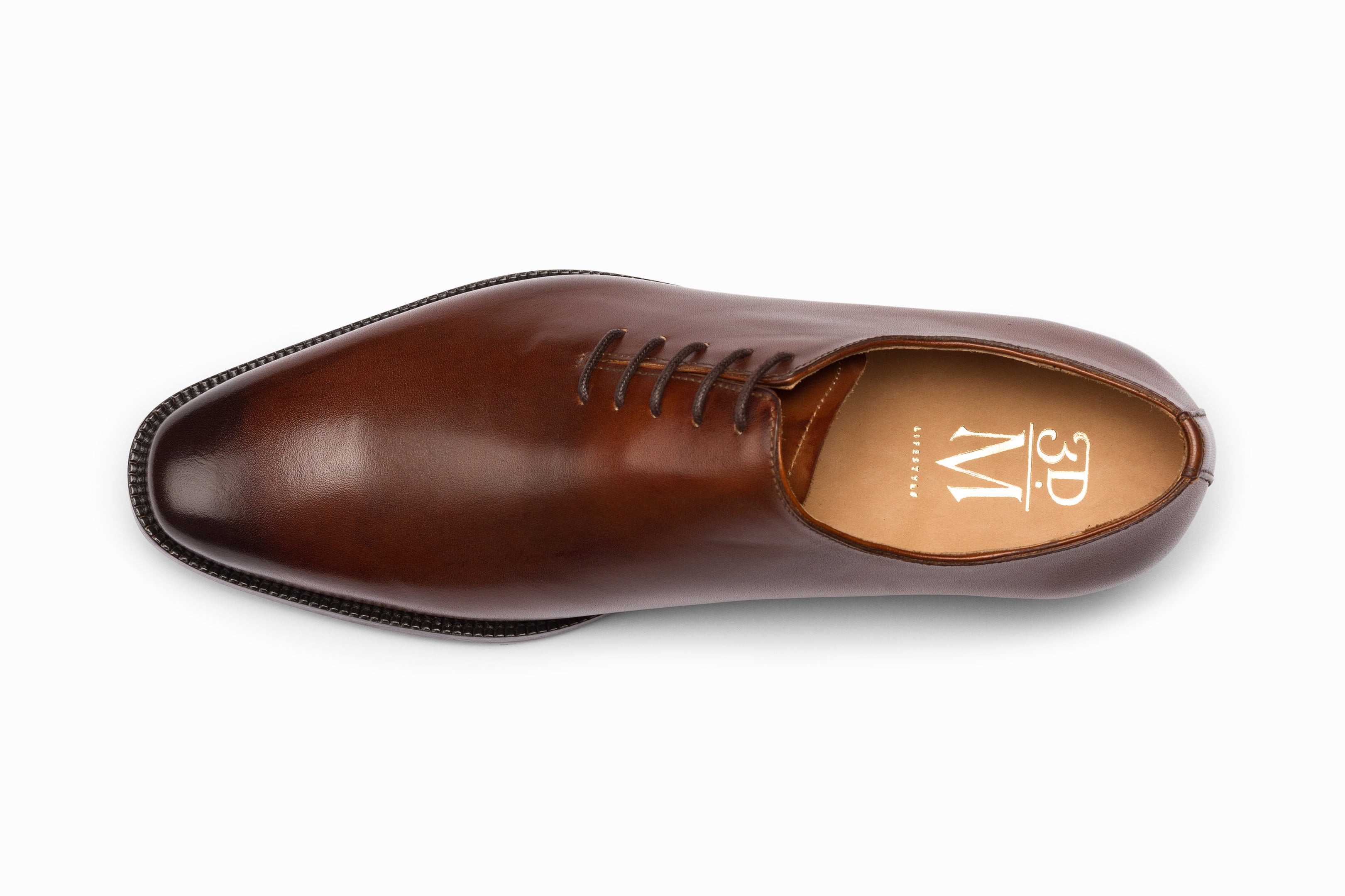 Premium Wholecut Oxford Dress Shoes for Men - Side Lacing Detail in Rich Brown Leather | Formal Business & Wedding Attire