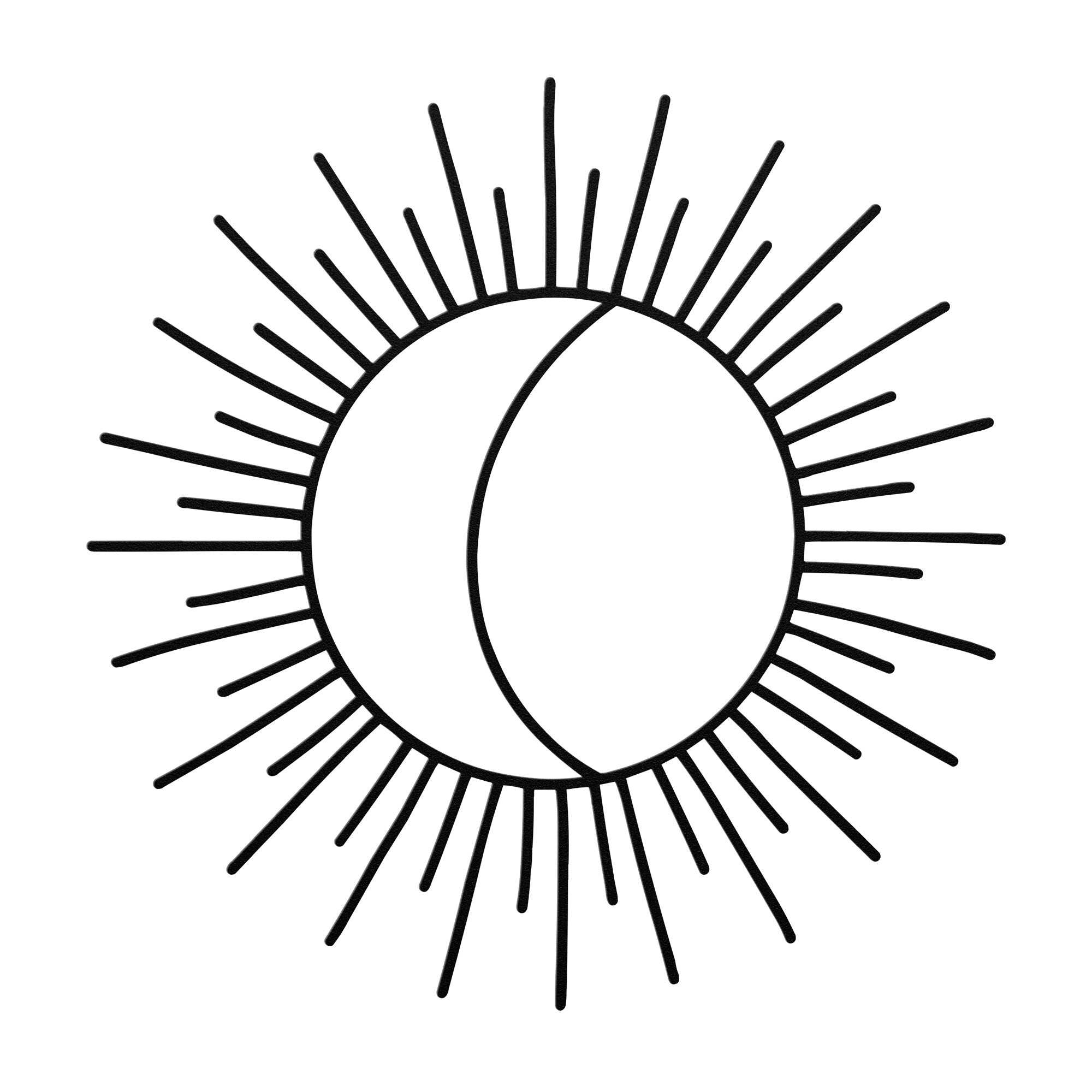 Sunburst Half Moon Steel Metal Wall Art Decor - Handmade Modern Geometric Wall Sculpture for Living Room, Bedroom & Office