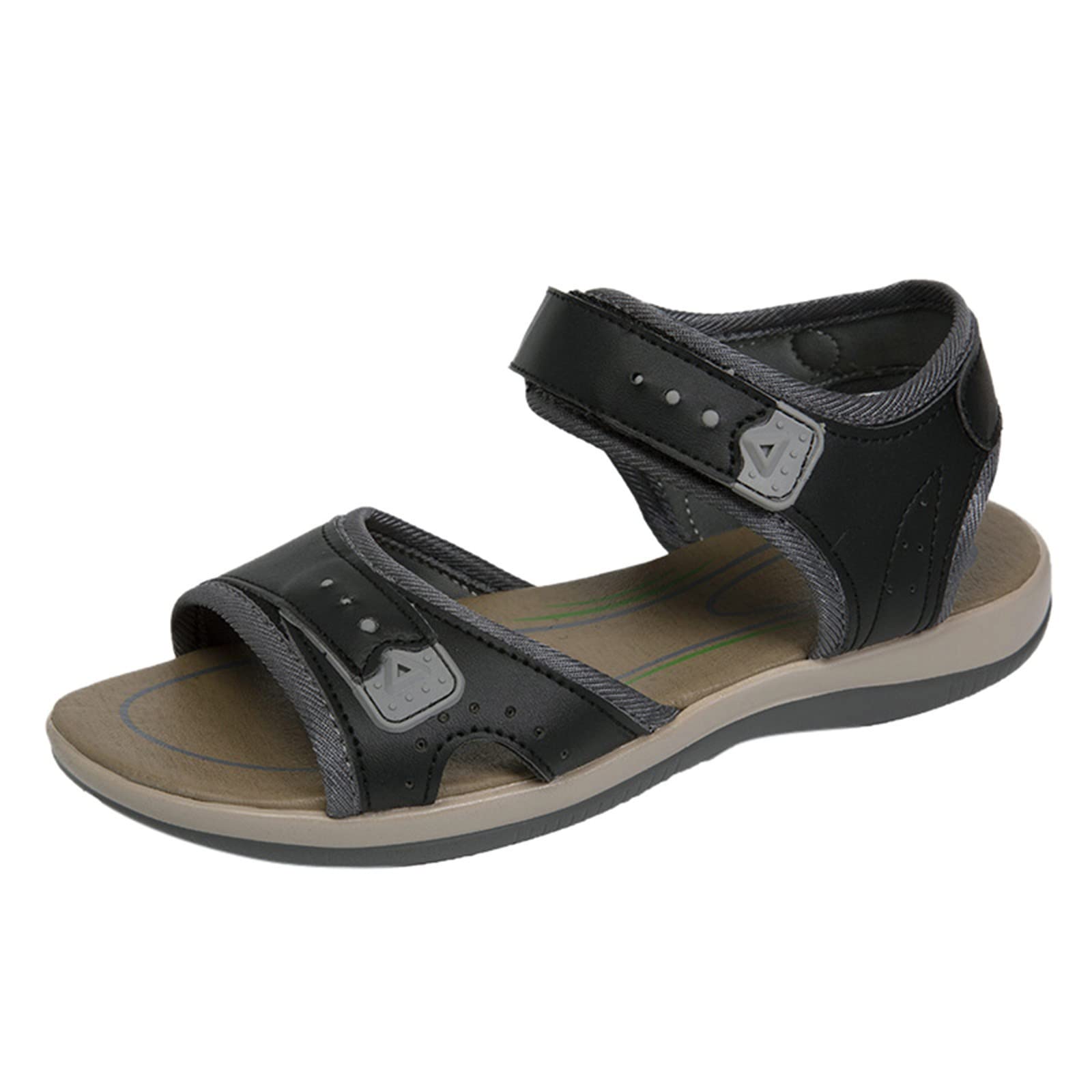**Breathable Women's Wedge Sandals for Outdoor & Casual Wear - Comfortable Thick Sole Black Sandals for Walking, Travel & Summer Fashion**
