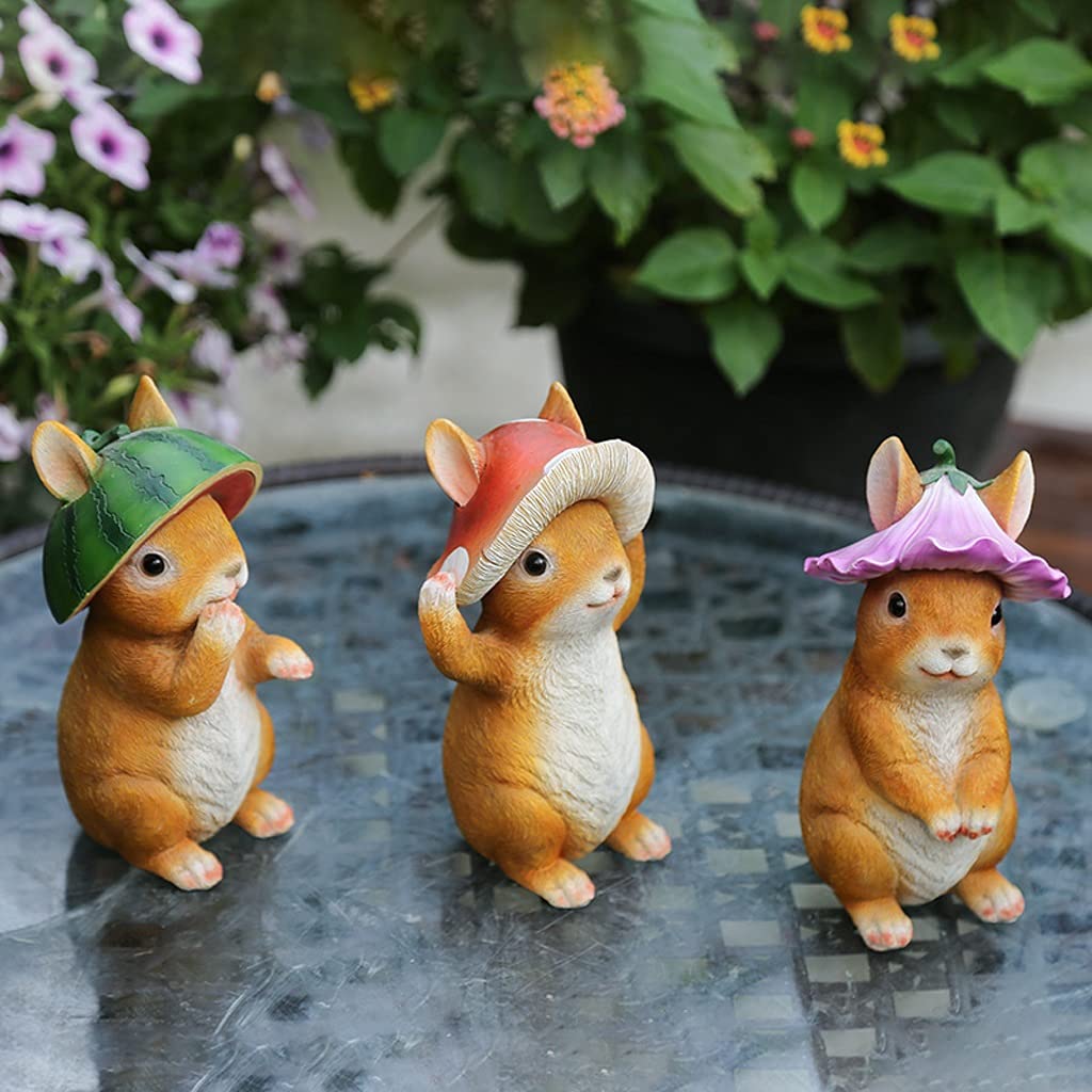 Resin Rabbit Garden Statue - Outdoor Decorative Sculpture for Courtyard, Lawn & Landscape Decor (1 Set) - Perfect for Patio, Yard & Garden Decoration