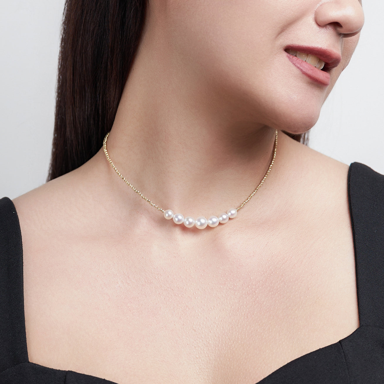 18k Gold Freshwater Pearl Necklace - AAA Grade Cultured Pearls, Elegant Bridal Jewelry Gift for Women, Perfect for Weddings & Special Occasions