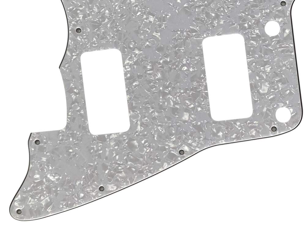 Fender US Jazzmaster Electric Guitar Pickguard - TV Jones No Rhythm Control Style, 4 Ply White Pearl | Perfect for Upgrades & Custom Builds, Stage & Studio Use