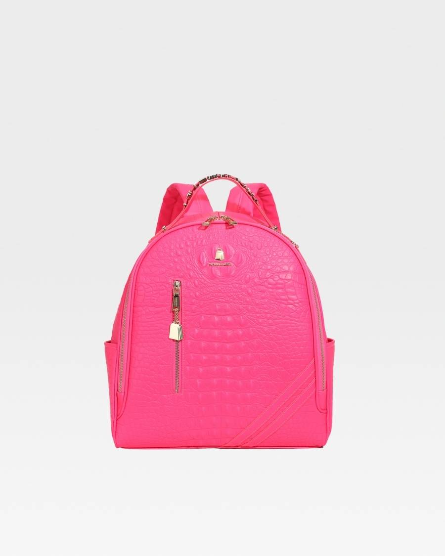 Apollo 2 BFF Backpack - Waterproof School Backpack for Girls, Neon Pink College Bookbag with USB Charging Port - Perfect for School, Travel & Daily Use