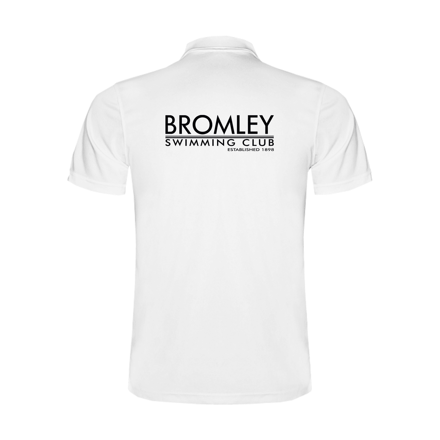 Bromley Swimming Club Official Cotton Polo Shirt - White - Comfortable Team Uniform for Swim Meets & Summer Activities