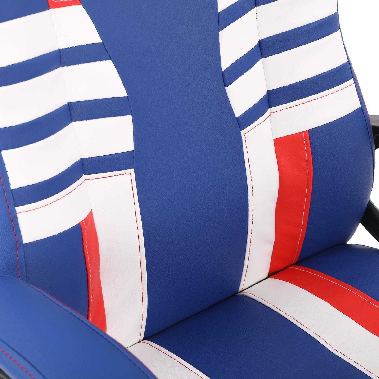 Modern-Depo Ergonomic Gaming Chair for Teens & Juniors - High Back Swivel Racing Computer Chair with Adjustable Height & Soft Padded Armrests (Blue/White) - Perfect for Esports, Streaming & Home Office Setup