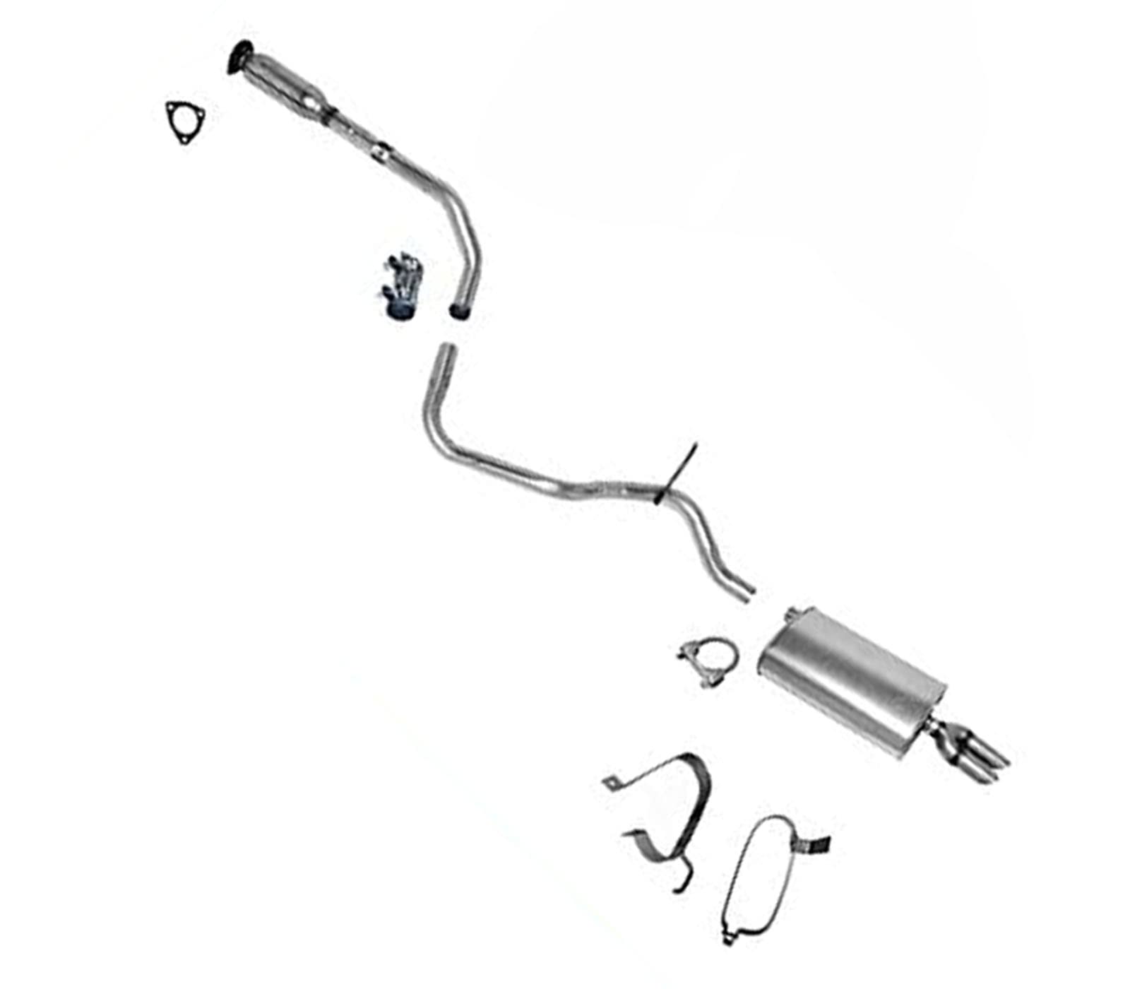 Resonator Extension Pipe & Dual Outlet Muffler for 1996-1998 Sunfire SE 2.4L & Cavalier - Performance Exhaust Upgrade for Enhanced Sound & Power - Perfect for Street Racing & Car Enthusiasts