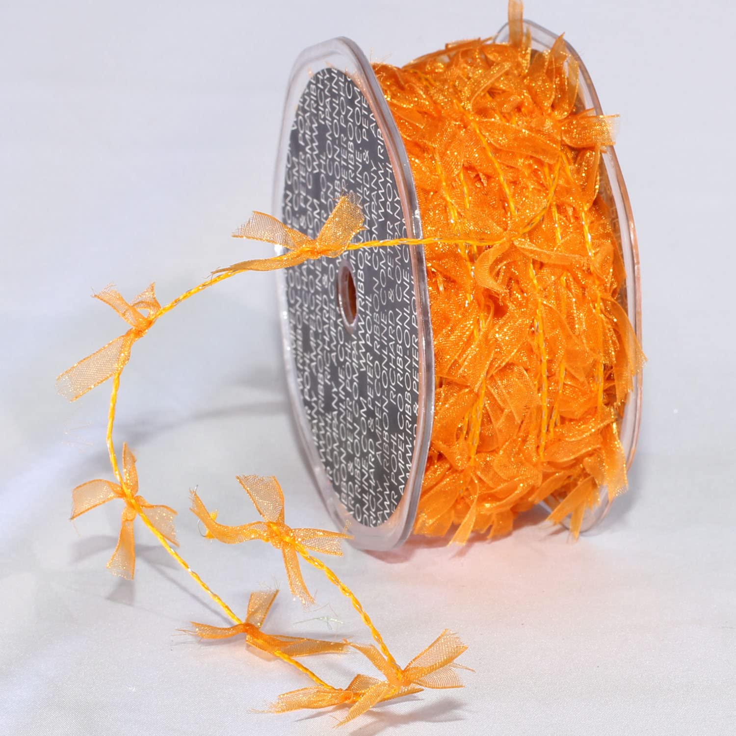 Sheer Orange Wired Craft Ribbon Garland - 1 Inch x 27 Yards - Perfect for Party Decorations, Gift Wrapping, and DIY Wedding Decor