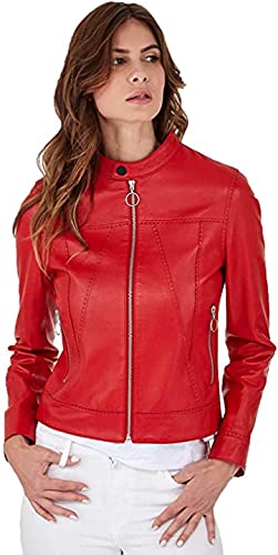 Women's Genuine Leather Motorcycle Jacket - Winter Biker Bomber Coat for Riding & Racing | Stylish & Warm Outerwear for Everyday Wear & Outdoor Adventures