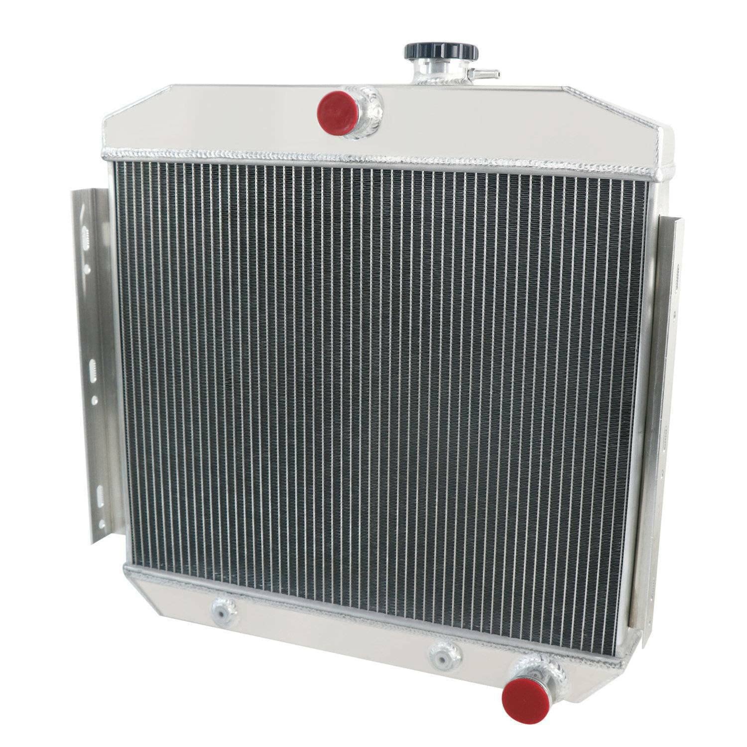 ALLOYWORKS 3-Row Core Aluminum Radiator with Shroud Fan & Relay Kit - Compatible with 1955-1957 Chevy Bel-Air, Del Ray L6/V8 Engines - High-Performance Cooling for Classic Car Restoration & Hot Rod Upgrades