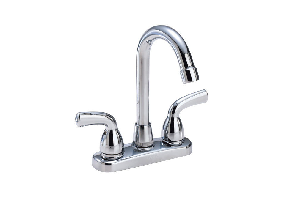 2-Handle Bar Faucet in Chrome Finish - Waltec 82104LF for Kitchen Sink, Bar, and Commercial Use