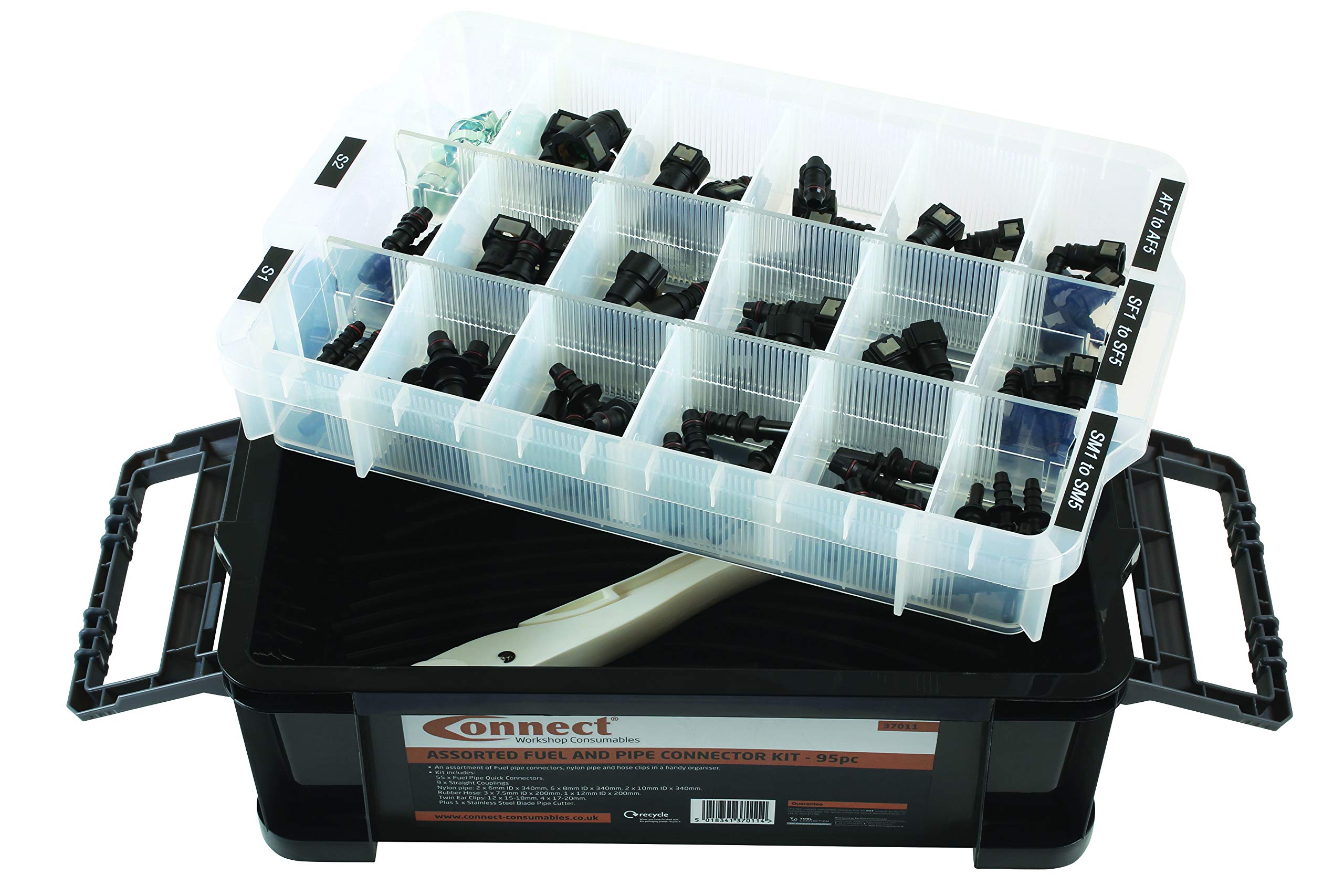 37199 Assorted Fuel & Pipe Connector Kit with Tools - Perfect for Automotive Repair, Plumbing & DIY Projects