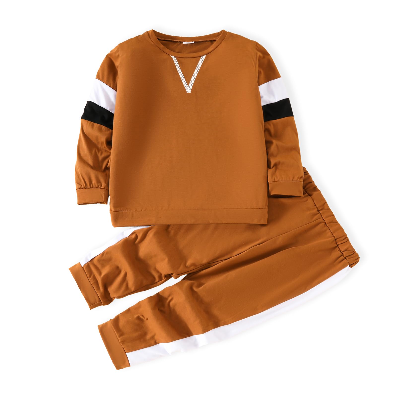 Colorblock Toddler Boy Outfit Set - 2PC Top & Contrast Pants | Cute Playtime & Casual Wear for 1-3 Year Olds