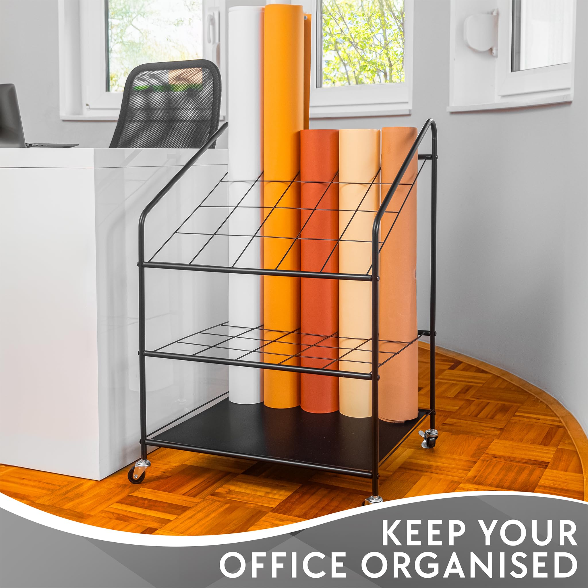 Blueprint Holder Storage Organizer with 20 Compartments - Large Blueprint Storage Rack for Posters, Maps, Documents - Perfect for Architects, Engineers & Office Organization