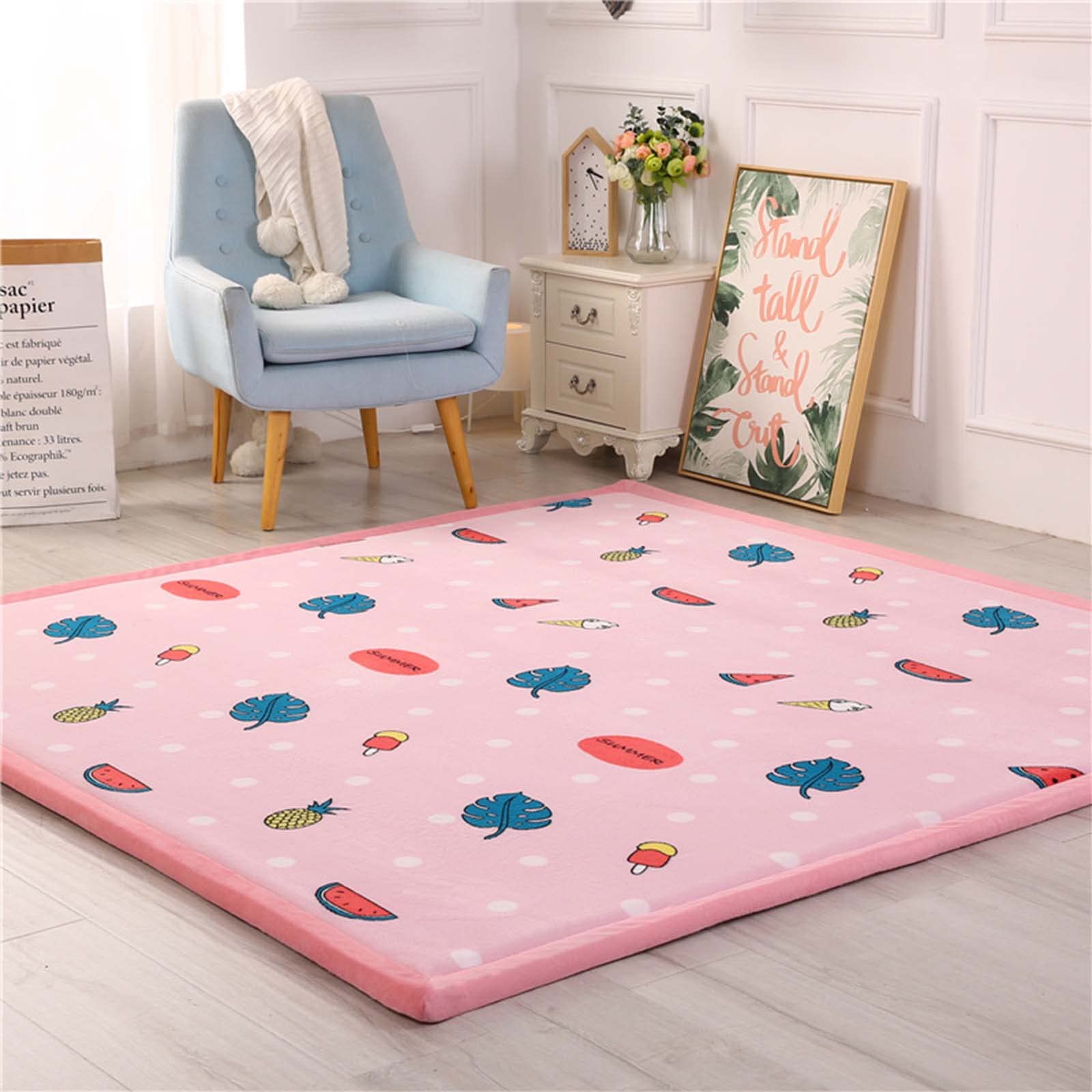 WYPING Coral Velvet Tatami Rugs - Thick Memory Foam Baby Play Mat, Non-Slip Nursery Carpet for Kids | Soft & Durable Floor Covering for Living Room, Bedroom, Playroom & Nursery
