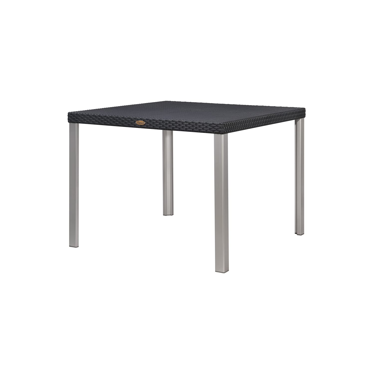 Lagoon Oslo Rattan Dining Table with Aluminum Legs - Black Outdoor Patio Furniture for Garden, Poolside & Backyard Dining