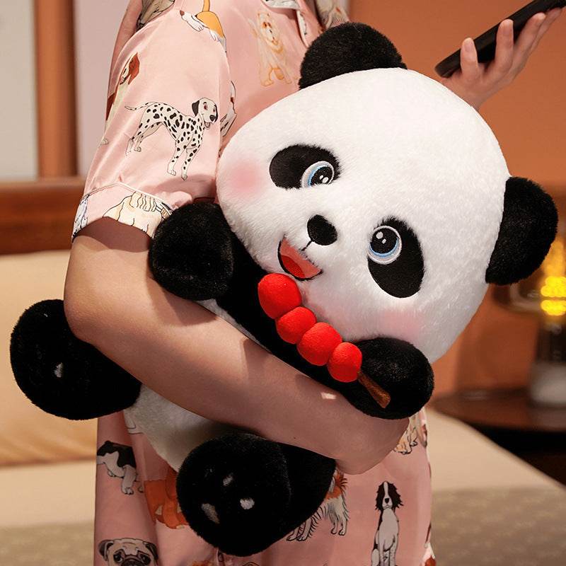 Cute Cherry Chomper Panda Plush Toy - Soft Stuffed Animal for Kids & Adults - Perfect for Cuddling, Gifts, and Home Decor