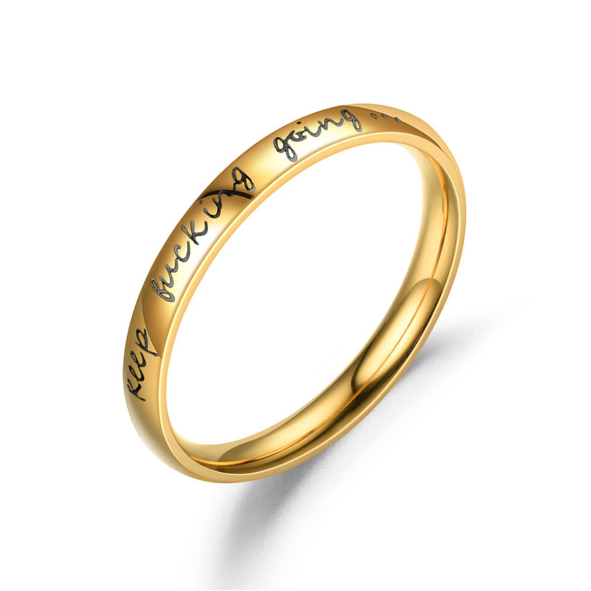 Keep Fucking Going Rings - Stainless Steel Motivational Stackable Rings for Men & Women | Birthday Gifts, Graduation Gifts, Work Gifts | Daily Wear, Gym Motivation, Office Inspiration