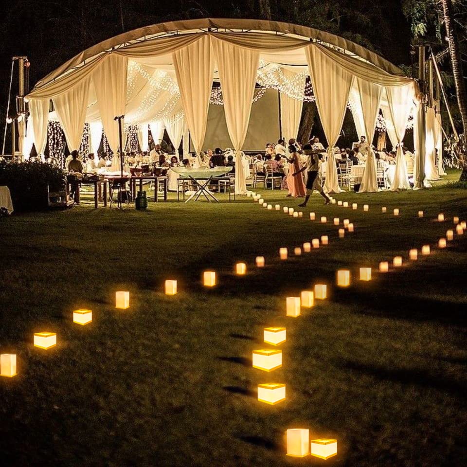 12 Pack Floating Lanterns - Waterproof Square & Rectangle Sets for Pool, River, Wedding Decor, Memorials, Parties - Outdoor Decorative Floating Candles for Romantic Events & Special Occasions