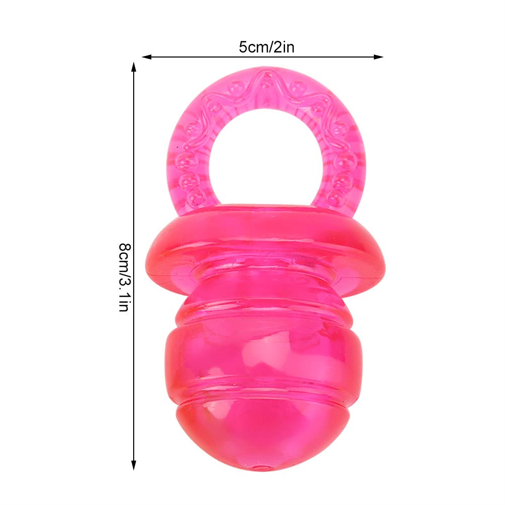 Jiawu Dog Pacifier Chew Toys - 2 Pack Puppy Teething Toys with Built-in Squeaker for Small & Medium Dogs - Red & Green for Teeth Cleaning, Anxiety Relief & Playtime Fun