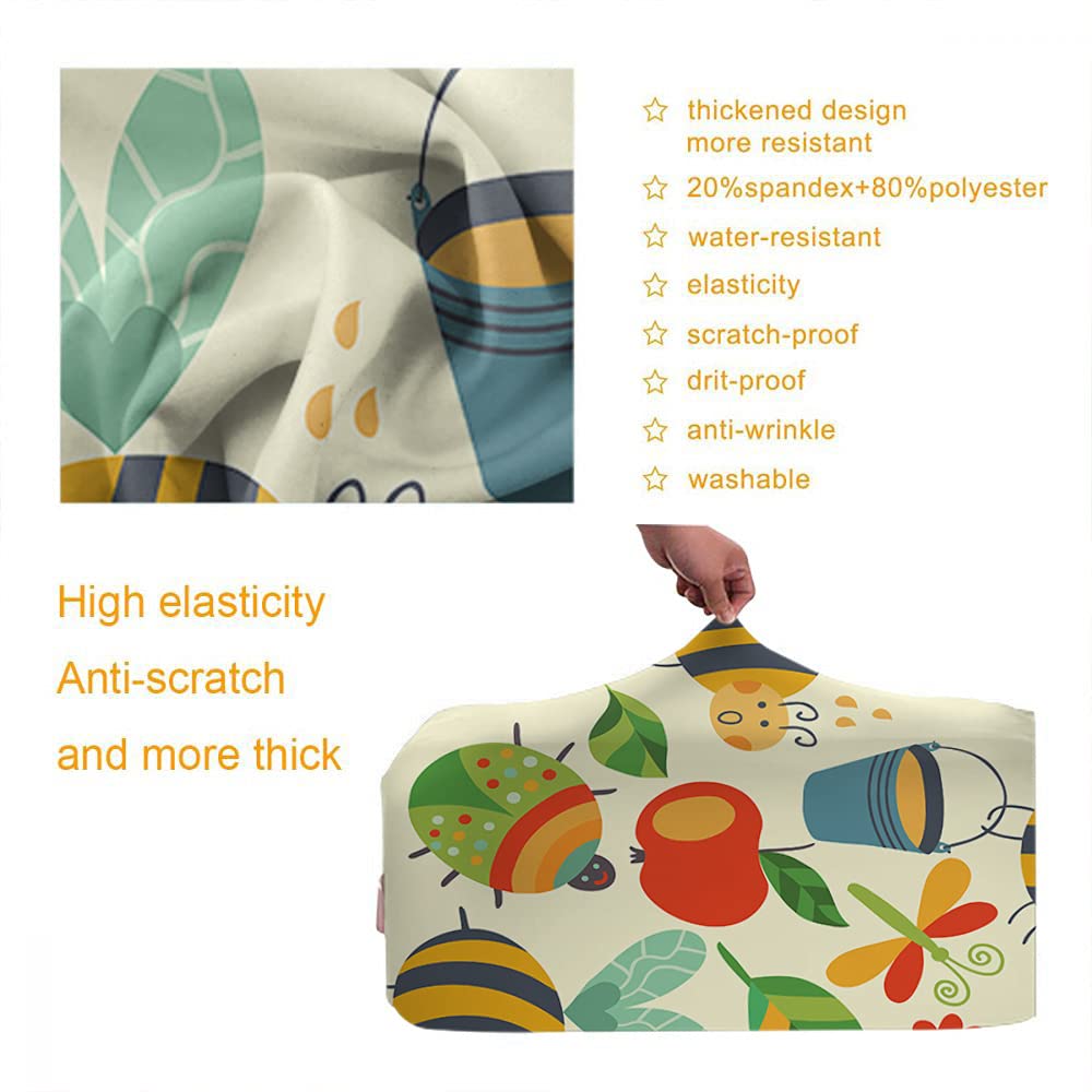 Wondertify Honeycomb Bees Flowers Leaf Butterfly Washable Suitcase Cover - Anti-Scratch Luggage Protector Fits 22-24 Inch - Perfect for Summer Travel & Vacation