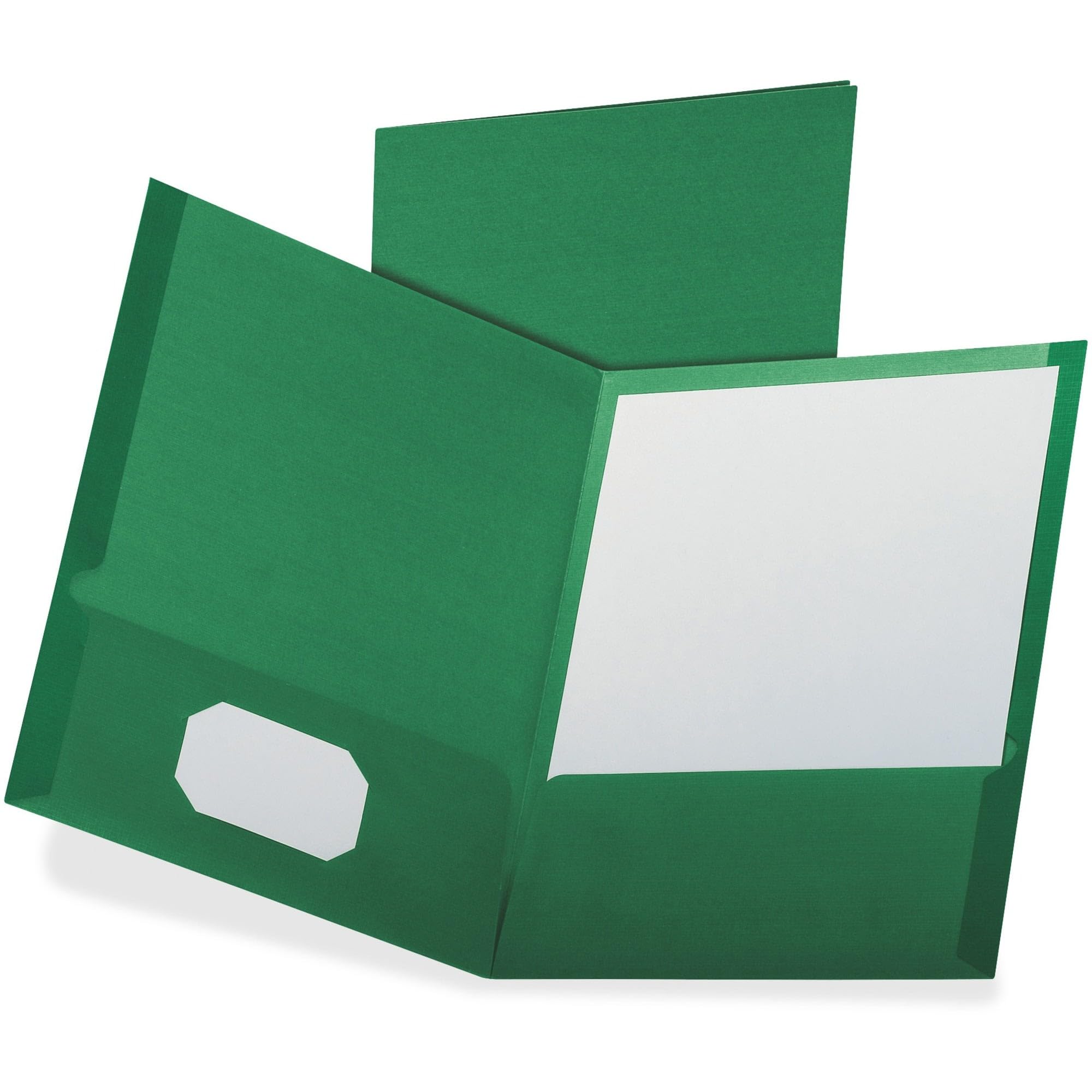 Oxford 53434 Linen Finish Twin Pocket Folders - Letter Size, Hunter Green, 25-Pack - Perfect for School, Office & Document Organization