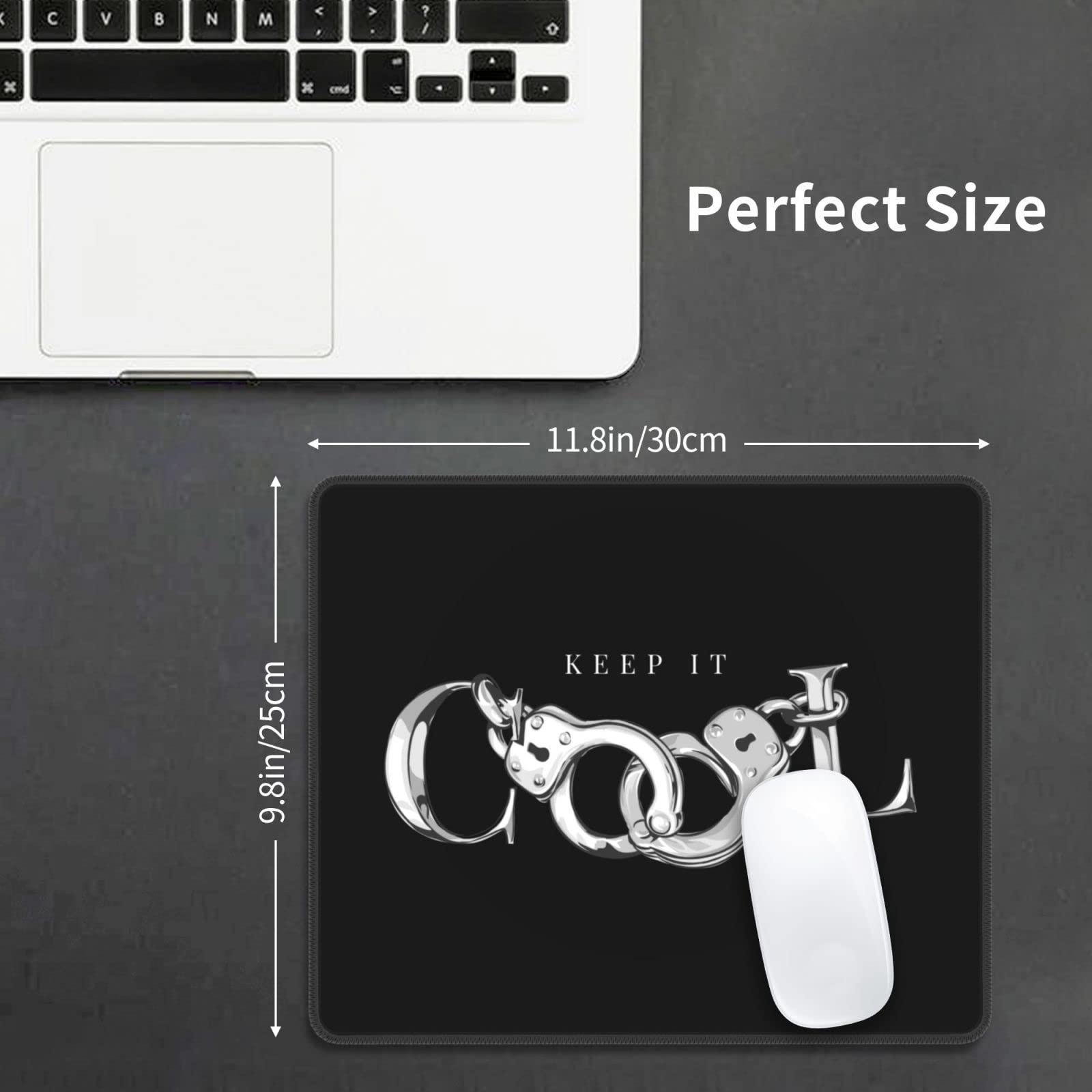 Handcuffs Mouse Pad - Waterproof, Non-Slip Rubber Base for Laptop, PC & Gaming - 10x12 Inch Office Mousepad - Perfect for Work, Gaming & Home Use