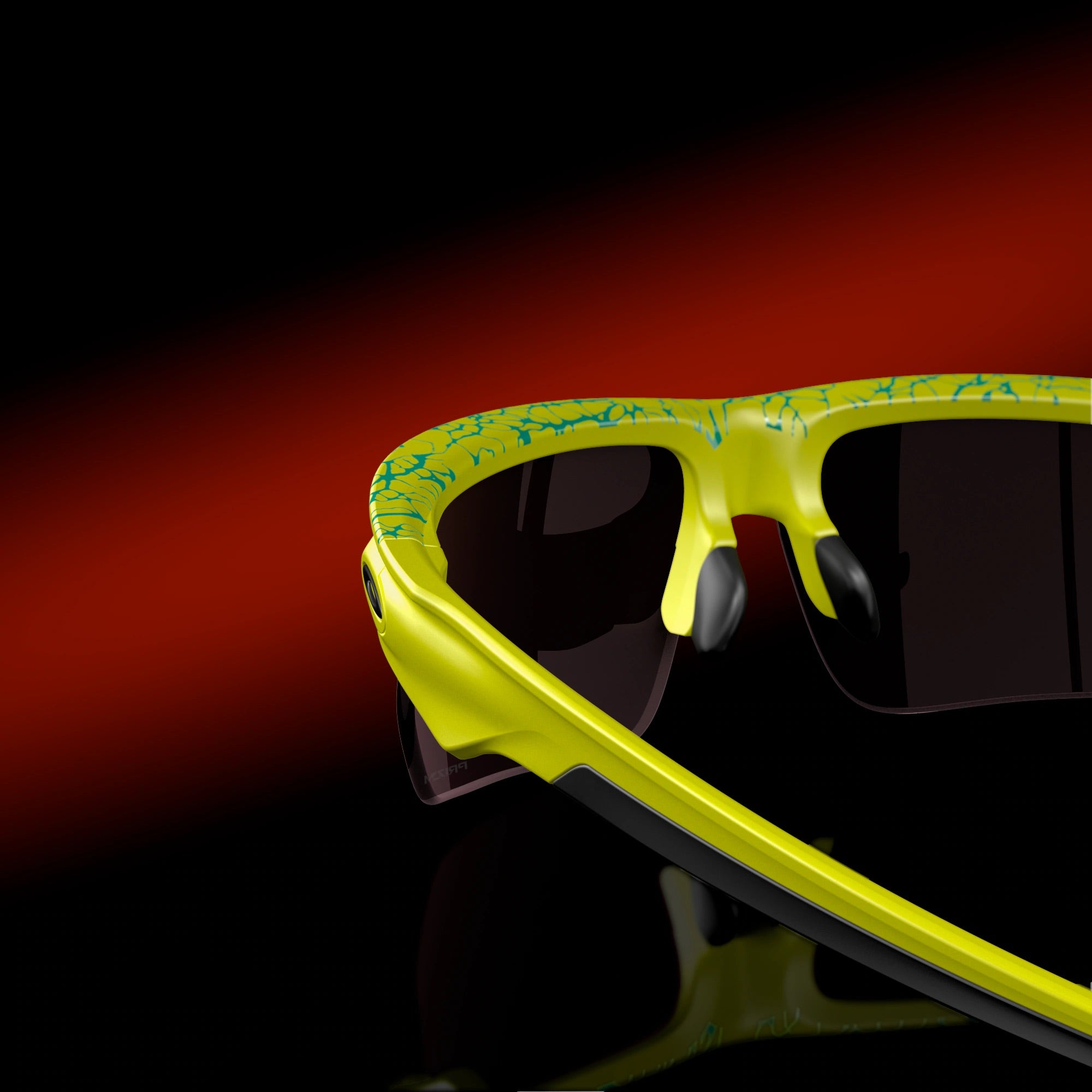 Oakley BiSphaera™ Inner Spark Sunglasses with Prizm Ruby Lenses - Matte Tennis Ball Yellow/Celeste Neuron Frame - Polarized Sports & Outdoor Activities Eyewear for Running, Cycling, and Tennis