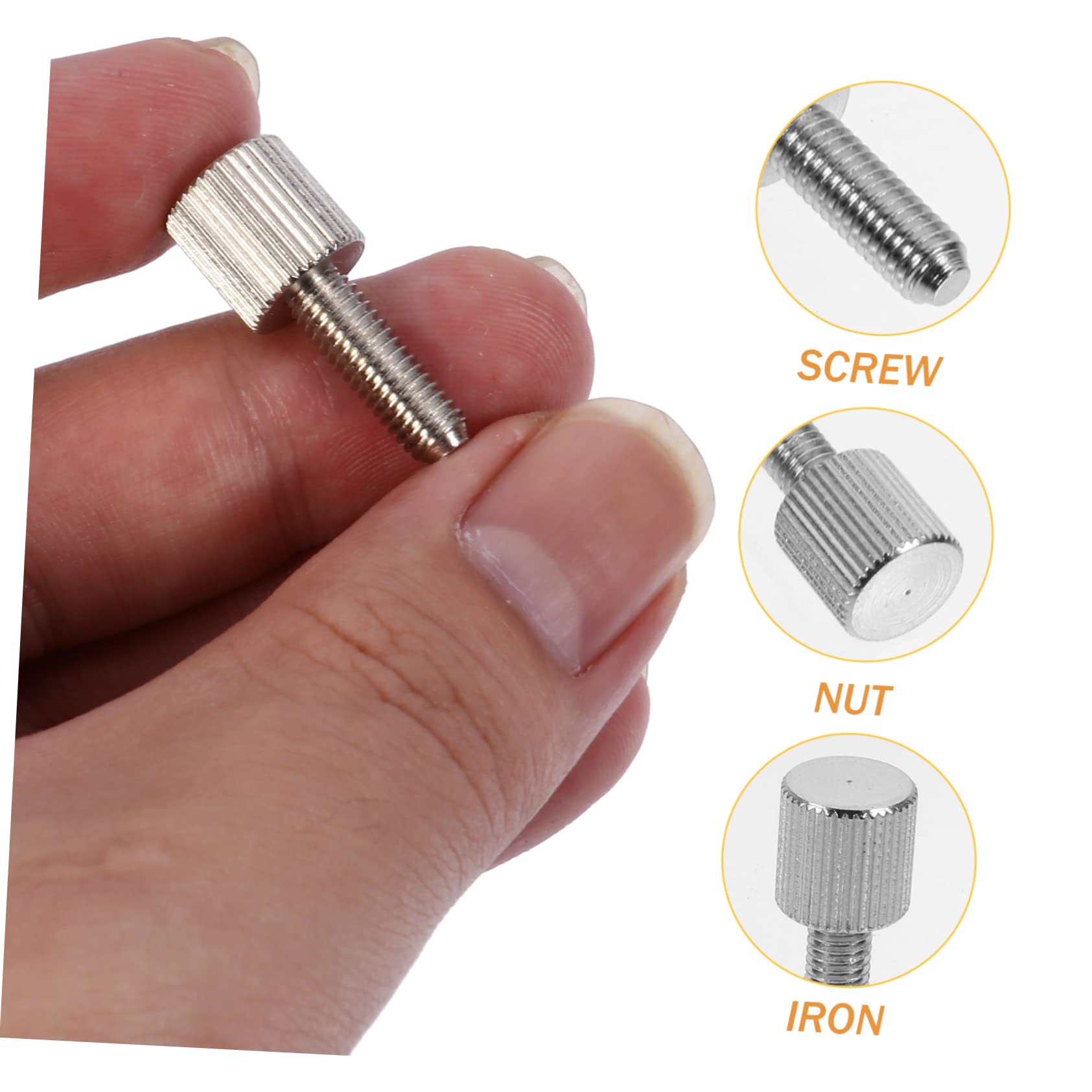 OSALADI 20pcs Knurled Thumb Screws for Computer Case - High Head Nickel-Plated Iron Screws, RGB PC Case Accessories - Perfect for DIY Computer Builds & Case Modifications