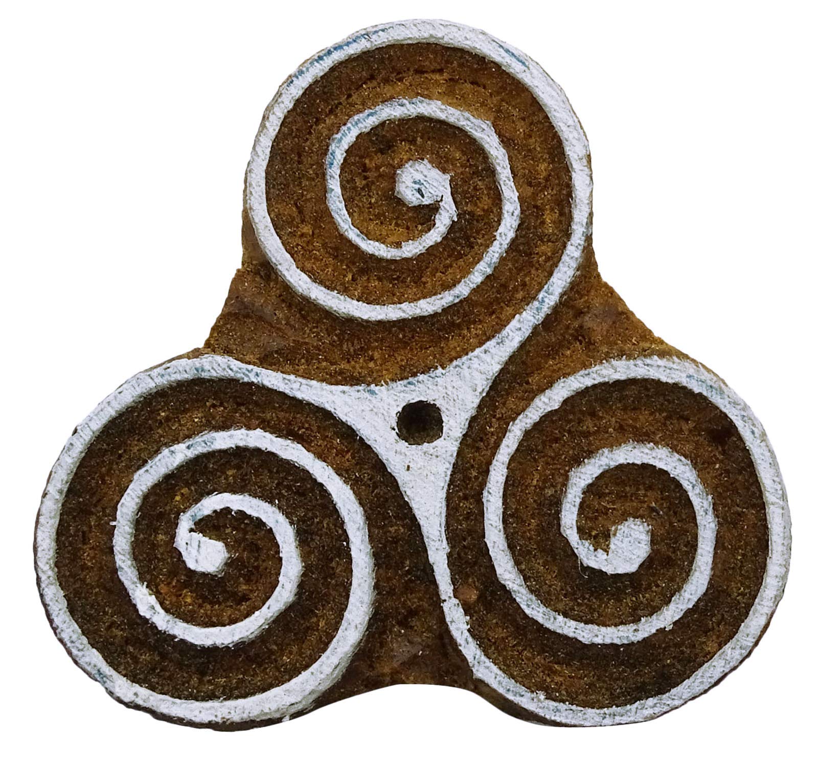 Spiral Pattern Wooden Stamp for Textile Crafting & Apparel Border Design - DIY Fabric Printing, Scrapbooking & Home Decor Projects