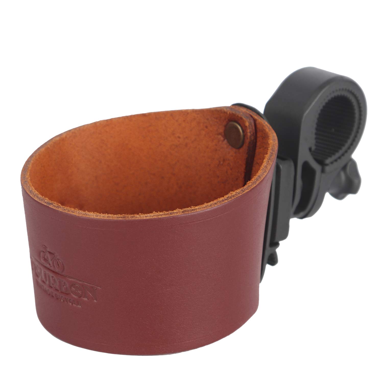 **Tourbon Leather Bike Cup Holder - Bicycle Water Bottle & Coffee Cage Mount - Perfect for Cycling, Commuting & Outdoor Adventures**