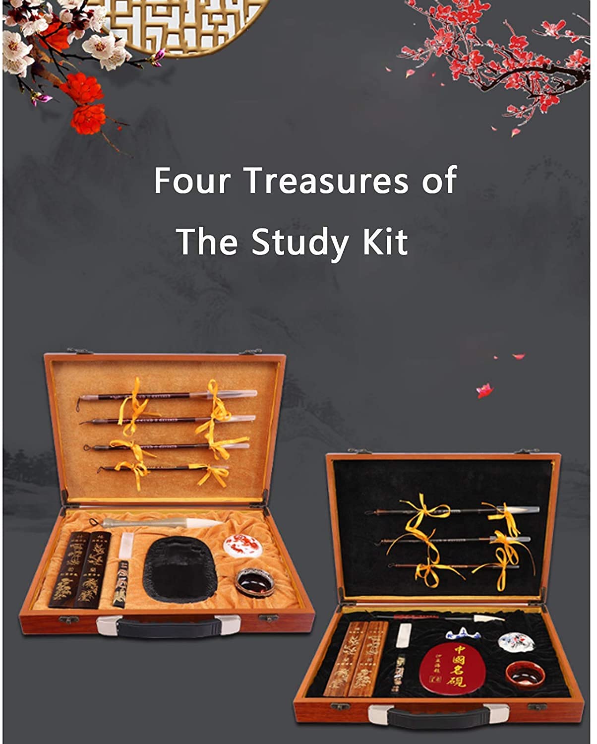 Premium Chinese Calligraphy Brush Set - Professional Calligraphy Pens, Drawing & Painting Brushes for Artists - Ideal for Traditional Calligraphy, Watercolor Painting & DIY Art Projects (Color: B)