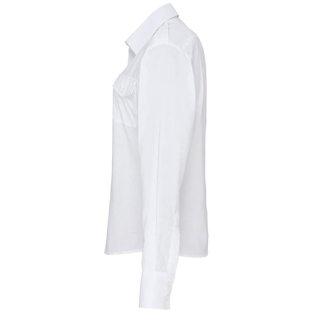 Premium Women's Long Sleeve Pilot Shirt - Stylish Aviation-Inspired Blouse for Flight Crew & Fashion | Office Wear, Travel Outfit & Costume Party